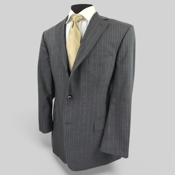 Hugo Boss Stripe 2-Piece Three Button Wool Suit 42R - W35xL29 - Picture 3 of 16